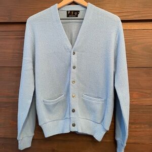 Vintage Golf Cardigan - Light blue